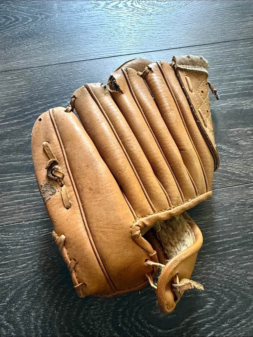 Kids' Tan Leather Baseball Glove